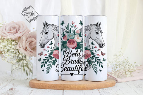 Bold Brave Beautiful 20oz Tumbler Wrap Sublimation sassyprint 