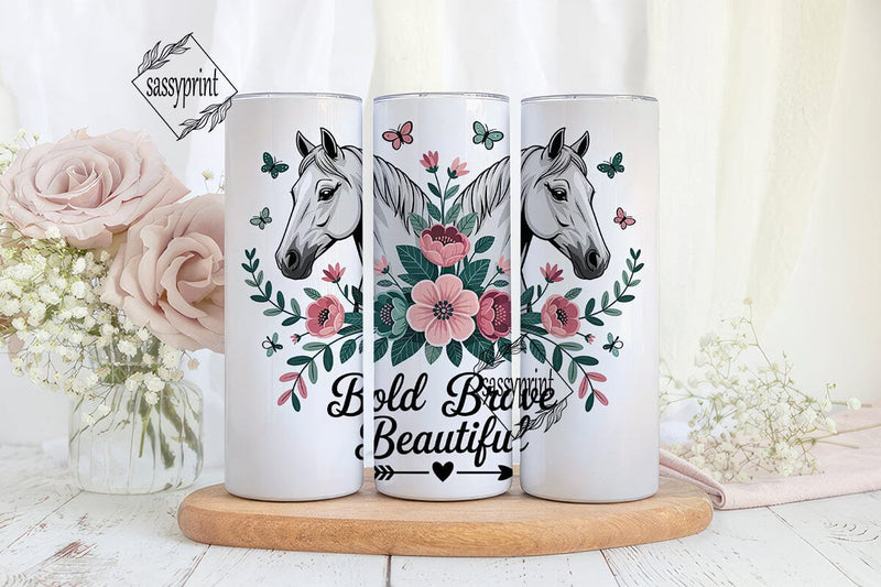 Bold Brave Beautiful 20oz Tumbler Wrap Sublimation sassyprint 