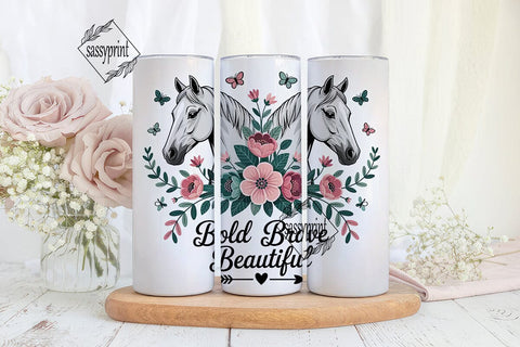 Bold Brave Beautiful 20oz Tumbler Wrap Sublimation sassyprint 