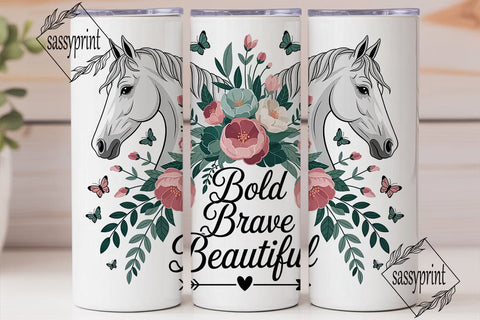 Bold Brave Beautiful 20oz Tumbler Wrap Sublimation sassyprint 