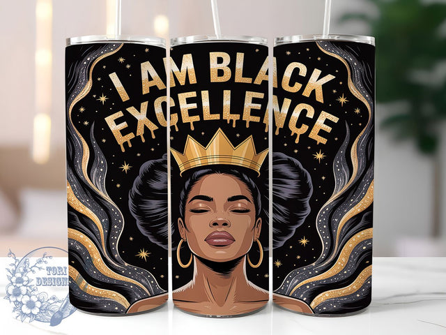 Bold & Brilliant Black Excellence Tumbler, Afro Woman Tumbler, African American Wrap, Melanin Tumbler Design, 20oz Tumbler Sublimation, Black Girl Magic Wrap, Sublimation Tumbler PNG Sublimation ToriDesigns 