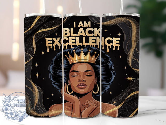 Bold & Brilliant Black Excellence Tumbler, Afro Woman Tumbler, African American Wrap, Melanin Tumbler Design, 20oz Tumbler Sublimation, Black Girl Magic Wrap, Sublimation Tumbler PNG Sublimation ToriDesigns 