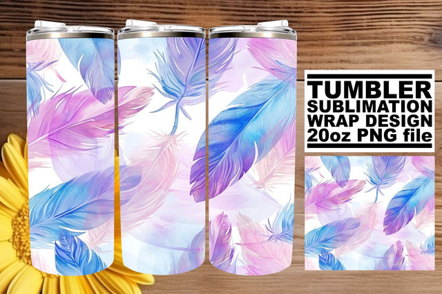 Bold Feather Burst Tumbler Design 20oz Sublimation afrosvg 