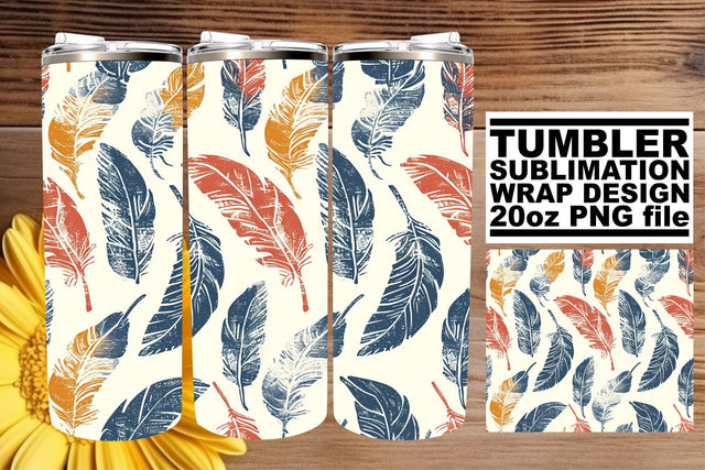 Bold Feather Dream Tumbler Design 20oz Sublimation afrosvg 