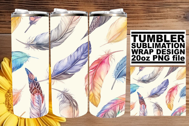 Bold Feather Fiesta Tumbler Design 20oz Sublimation afrosvg 
