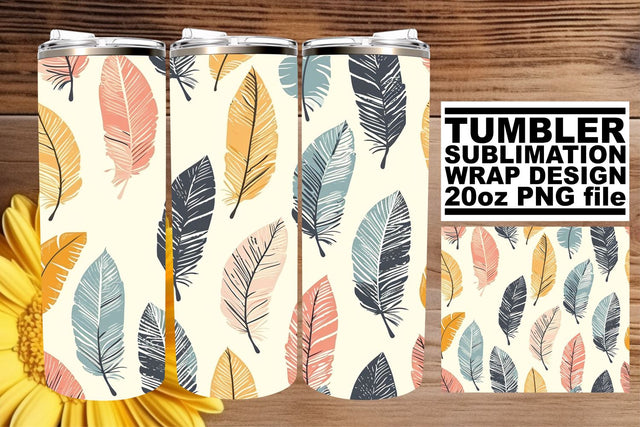 Bold Feather Harmony Tumbler Design 20oz Sublimation afrosvg 