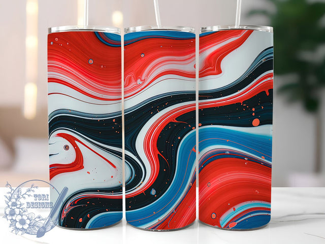 Bold & Festive Patriotic Tumbler, Red White Blue Design, Marble Tumbler Template, 4th of July Sublimation, Funky Tumbler Wrap, USA Flag Colors Tumbler, DIY Marble Tumbler Design Sublimation ToriDesigns 
