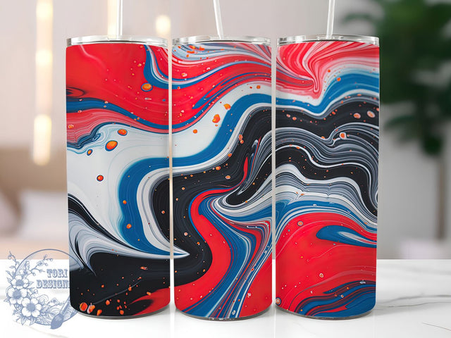 Bold & Festive Patriotic Tumbler, Red White Blue Design, Marble Tumbler Template, 4th of July Sublimation, Funky Tumbler Wrap, USA Flag Colors Tumbler, DIY Marble Tumbler Design Sublimation ToriDesigns 