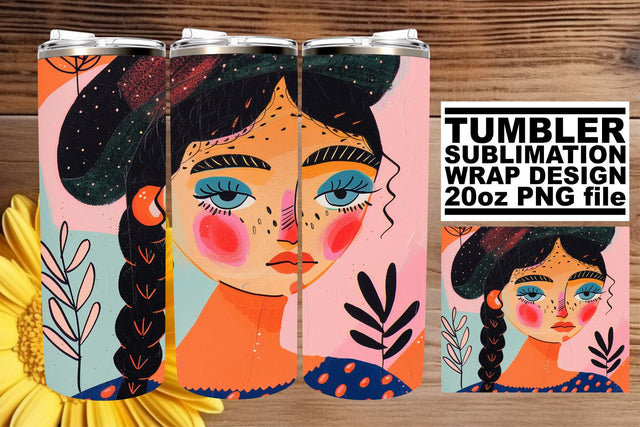 Bold Lady Tumbler Wrap - Sublimation 20oz Sublimation afrosvg 