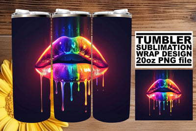Bold Lipstick Kiss Tumbler Sublimation Sublimation afrosvg 
