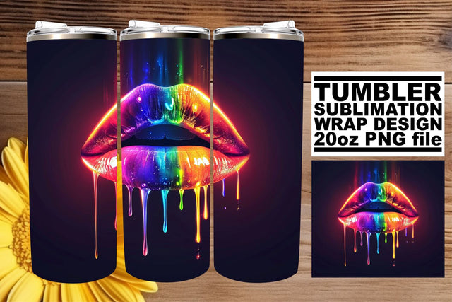 Bold Lipstick Kiss Tumbler Sublimation Sublimation afrosvg 