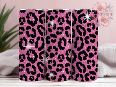 Bold Pink Leopard Print Tumbler, Animal Print, Bold Wrap, Sublimation Art, 20oz Tumbler, Glam Theme, Stylish Design Sublimation Li Zamperini 