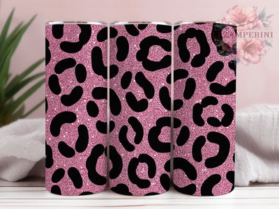 Bold Pink Leopard Print Tumbler, Animal Print, Bold Wrap, Sublimation Art, 20oz Tumbler, Glam Theme, Stylish Design Sublimation Li Zamperini 