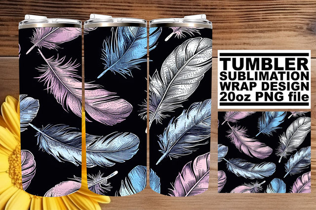 Bold Plume Wonder Tumbler Wrap 20oz Sublimation afrosvg 