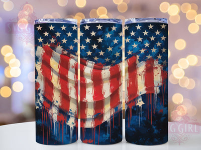 Bold & Proud Brushstroke Flag Tumbler, Patriotic Tumbler Wrap, 4th Of July Tumbler, Stars And Stripes Wrap, USA Sublimation Design, Red White Blue Tumbler, American Pride Wrap Sublimation SvggirlplusArt 