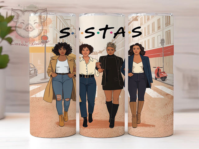 Bold & Radiant Afro Women Tumbler, Sistas Tumbler Design, Sisterhood Sublimation Wrap, Black Girl Magic Tumbler, Melanin Women Tumbler, Empowerment Tumbler Wrap, 20oz Afrocentric Tumbler Sublimation Lara' s Designs 