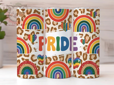 Bold Rainbow Leopard Pride Tumbler, Rainbow Leopard PNG, LGBTQ Tumbler Design, 20oz Sublimation Wrap, Colorful Animal Print, Equality Pride Cup, Bold Pride Tumbler Sublimation Lara' s Designs 