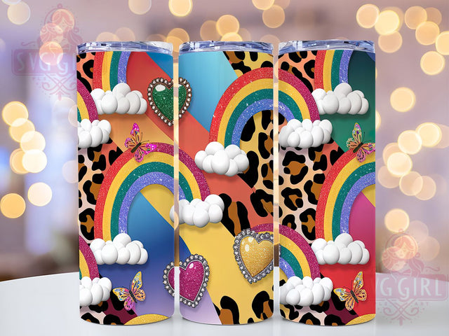 Bold Rainbow Leopard Pride Tumbler, Rainbow Leopard Wrap, LGBT Animal Print Tumbler, Colorful Pride Tumbler, Leopard Print Tumbler, 20oz Pride Wrap, Bold Rainbow Tumbler Sublimation SvggirlplusArt 