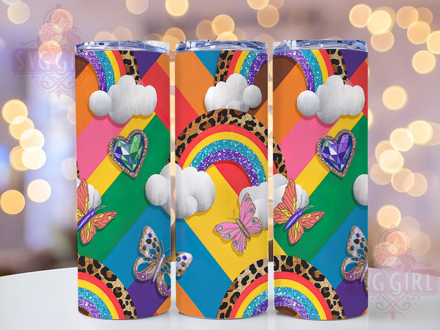 Bold Rainbow Leopard Pride Tumbler, Rainbow Leopard Wrap, LGBT Animal Print Tumbler, Colorful Pride Tumbler, Leopard Print Tumbler, 20oz Pride Wrap, Bold Rainbow Tumbler Sublimation SvggirlplusArt 