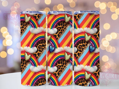 Bold Rainbow Leopard Pride Tumbler, Rainbow Leopard Wrap, LGBT Animal Print Tumbler, Colorful Pride Tumbler, Leopard Print Tumbler, 20oz Pride Wrap, Bold Rainbow Tumbler Sublimation SvggirlplusArt 