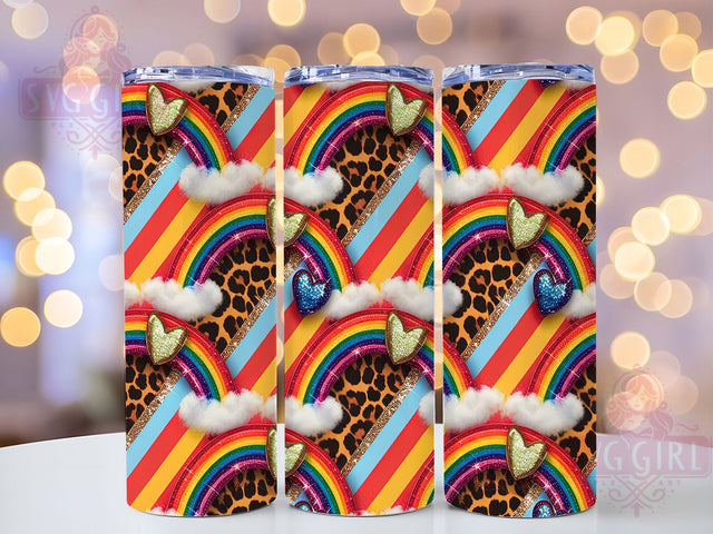 Bold Rainbow Leopard Pride Tumbler, Rainbow Leopard Wrap, LGBT Animal Print Tumbler, Colorful Pride Tumbler, Leopard Print Tumbler, 20oz Pride Wrap, Bold Rainbow Tumbler Sublimation SvggirlplusArt 