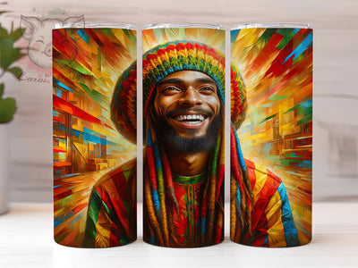 Bold Rasta African Tumbler, Afro American, African American, Sublimation Art, 20oz Tumbler, Cultural Design, Bold Pattern Sublimation Lara' s Designs 