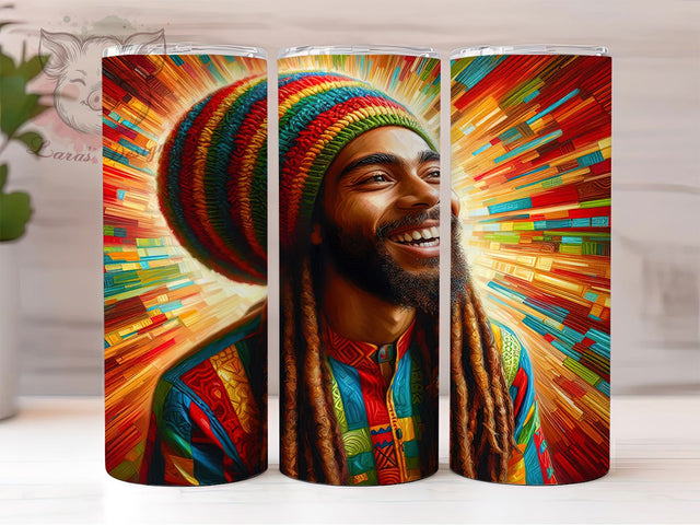 Bold Rasta African Tumbler, Afro American, African American, Sublimation Art, 20oz Tumbler, Cultural Design, Bold Pattern Sublimation Lara' s Designs 