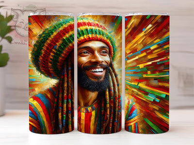 Bold Rasta African Tumbler, Afro American, African American, Sublimation Art, 20oz Tumbler, Cultural Design, Bold Pattern Sublimation Lara' s Designs 
