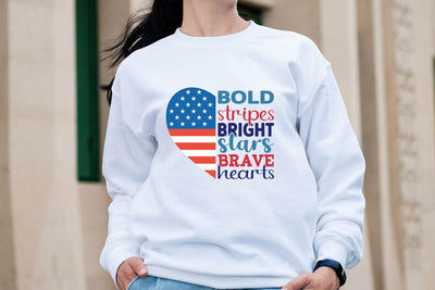 Bold stripes bright stars brave hearts SVG Angelina750 
