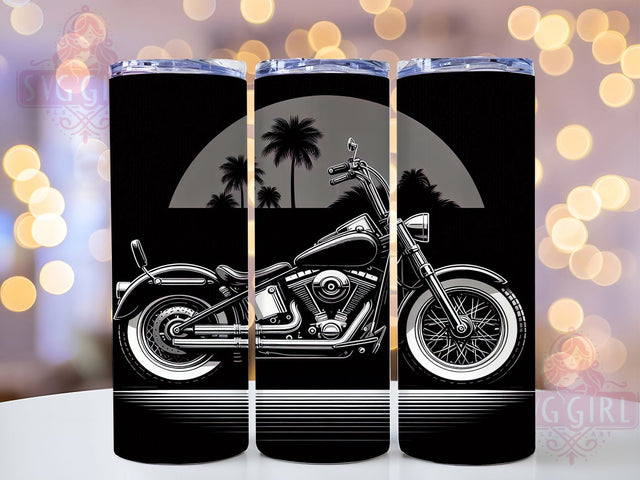 Bold & Thrilling Motorcycle Tumbler, Biker Gift Idea, Black White Sublimation, 20oz Bike Tumbler, Rider Tumbler Design, Motorbike Lover Gift, DIY Motorcycle Tumbler Sublimation SvggirlplusArt 