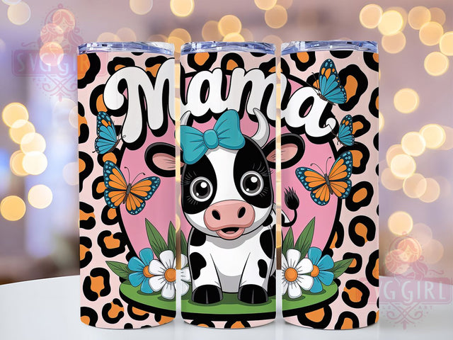 Bold Western Cow Mama Tumbler, Cow Mama, Inflated Style, Sublimation Art, 20oz Tumbler, Bold Wrap, Country Design Sublimation SvggirlplusArt 