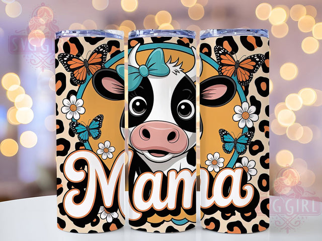 Bold Western Cow Mama Tumbler, Cow Mama, Inflated Style, Sublimation Art, 20oz Tumbler, Bold Wrap, Country Design Sublimation SvggirlplusArt 