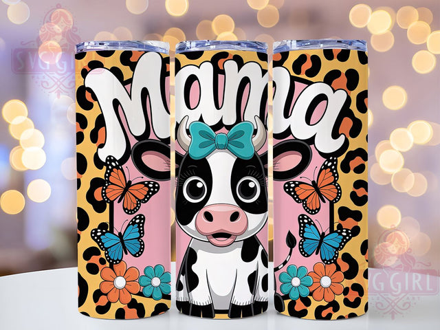 Bold Western Cow Mama Tumbler, Cow Mama, Inflated Style, Sublimation Art, 20oz Tumbler, Bold Wrap, Country Design Sublimation SvggirlplusArt 