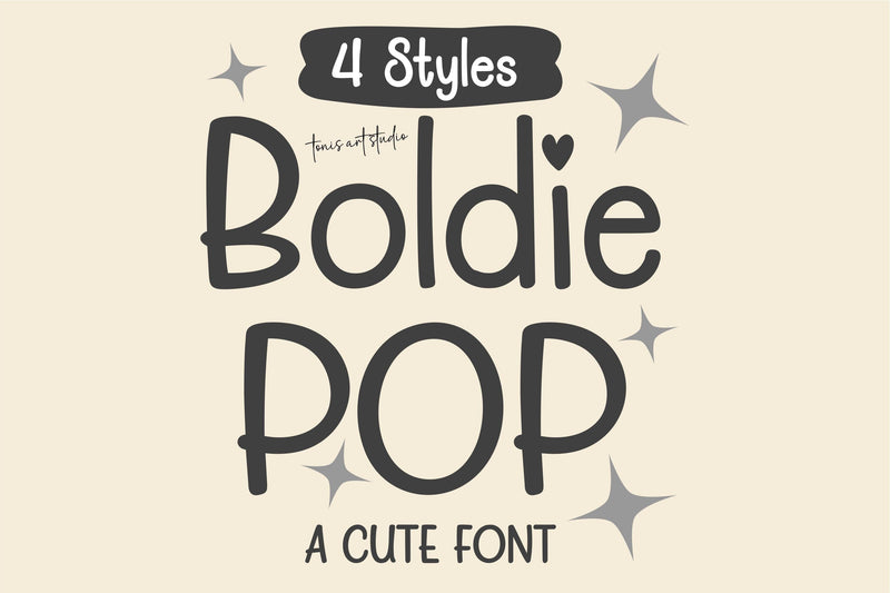 Boldie Pop Font Bundle – Cute, Fun, Handwritten Fonts Font TonisArtStudio 