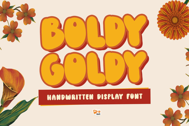 Boldy Goldy Font Dm Letter Studio 