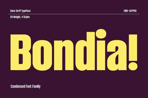 Bondia – Condensed Family Font Arterfak Project 