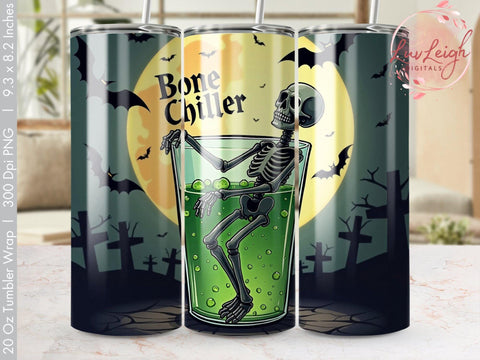 Bone Chiller Halloween Tumbler Wrap PNG Sublimation Luvleigh Digitals 
