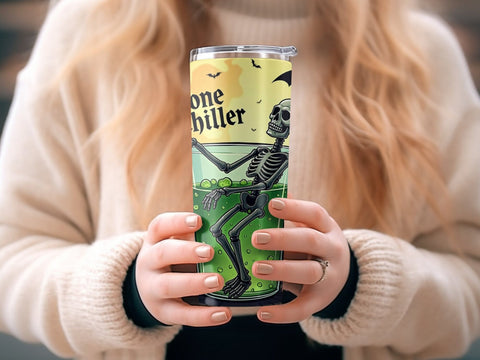 Bone Chiller Halloween Tumbler Wrap PNG Sublimation Luvleigh Digitals 