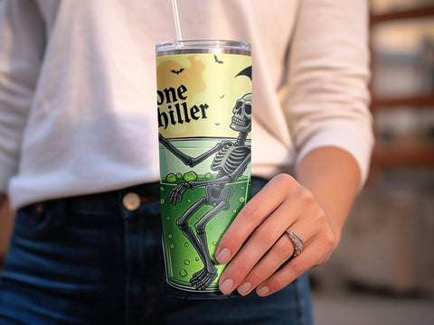 Bone Chiller Halloween Tumbler Wrap PNG Sublimation Luvleigh Digitals 