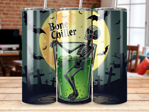 Bone Chiller Halloween Tumbler Wrap PNG Sublimation Luvleigh Digitals 