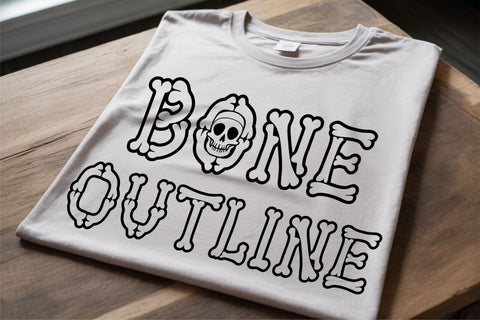 Bone Outline Font SVG TTF OTF – Spooky Halloween Letters Font TonisArtStudio 