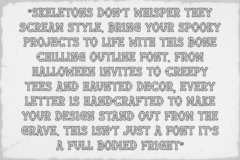 Bone Outline Font SVG TTF OTF – Spooky Halloween Letters Font TonisArtStudio 
