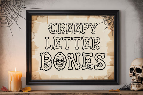 Bone Outline Font SVG TTF OTF – Spooky Halloween Letters Font TonisArtStudio 