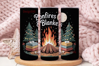 Bonfire & Blankets 20oz Tumbler Wrap Sublimation DesignSVG 