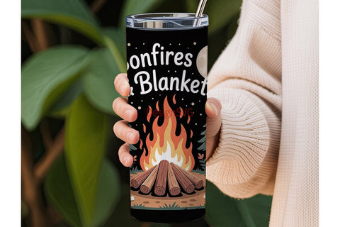 Bonfire & Blankets 20oz Tumbler Wrap Sublimation DesignSVG 