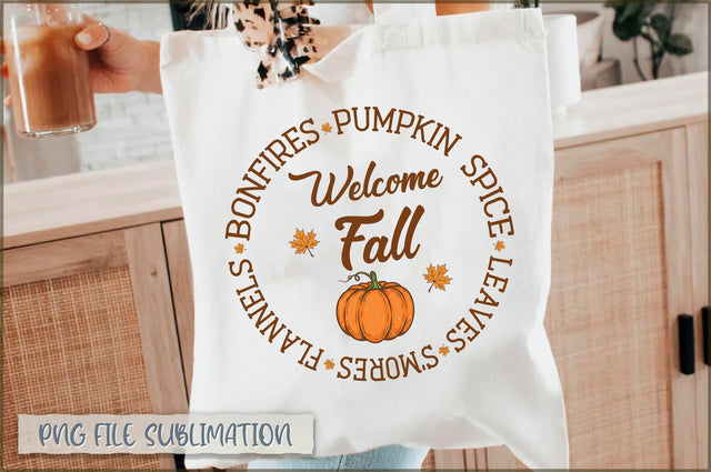 Bonfires pumpkin spice leaves s'mores flannels welcome fall Tote Bag Sublimation Shetara Begum 