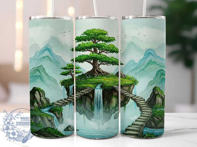 Bonsai Tree of Life 20oz Tumbler, Bonsai Tumbler, Tree of Life, Asian Decor, Sublimation Wrap, 20oz Tumbler, Plant Lover Gifts, Zen Garden Accessories Sublimation ToriDesigns 