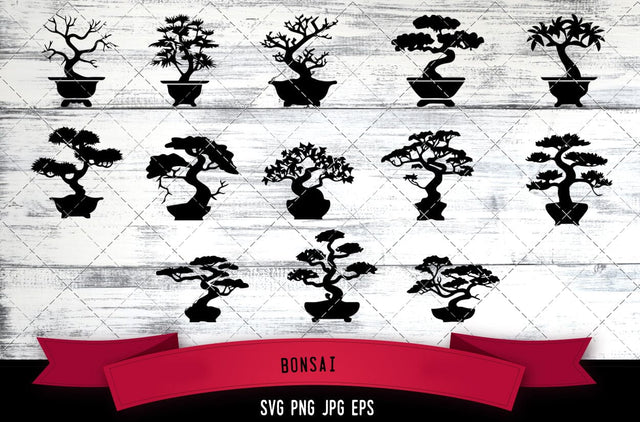 Bonsai Vector Bundle - JPG, SVG, PNG, EPS - Digital Download with Commercial License for Cricut, Silhouette, Scan N Cut Crafting SVG Loveleen Kaur 