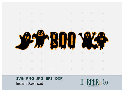 Boo Banner SVG PNG Cut EPS File SVG HarperNCo 