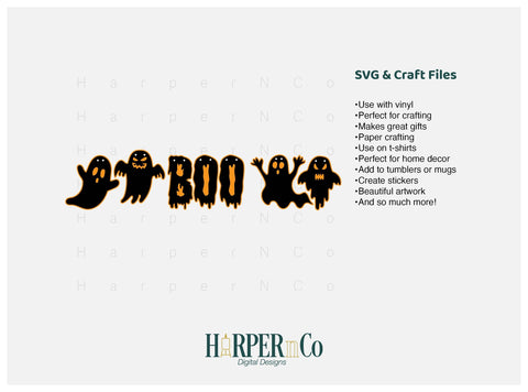 Boo Banner SVG PNG Cut EPS File SVG HarperNCo 